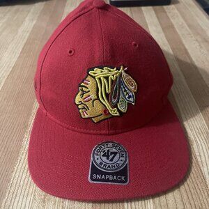 '47 Chicago Blackhawks NHL MVP Foam Trucker Snapback Hockey Hat Cap Red NEW